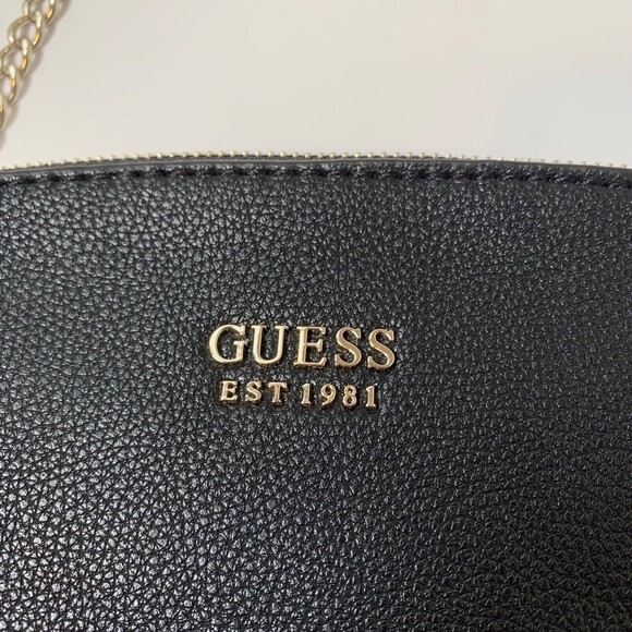 GUESS Never Used Lila Mini Charm Double Zip Crossbody Chain Purse Bag - Black - Picture 4 of 14